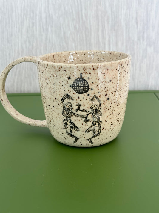 disco skeletons mug